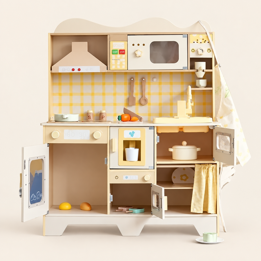 Floral Wooden Play Kitchen