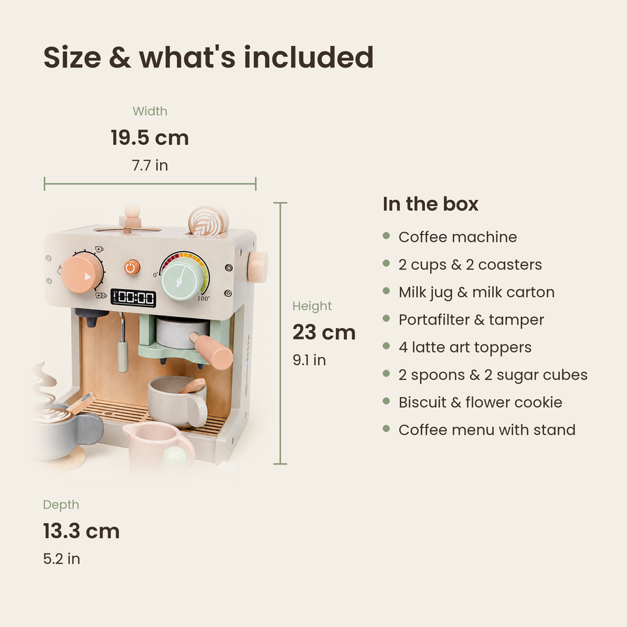 Wooden Toy Coffee Machine Set