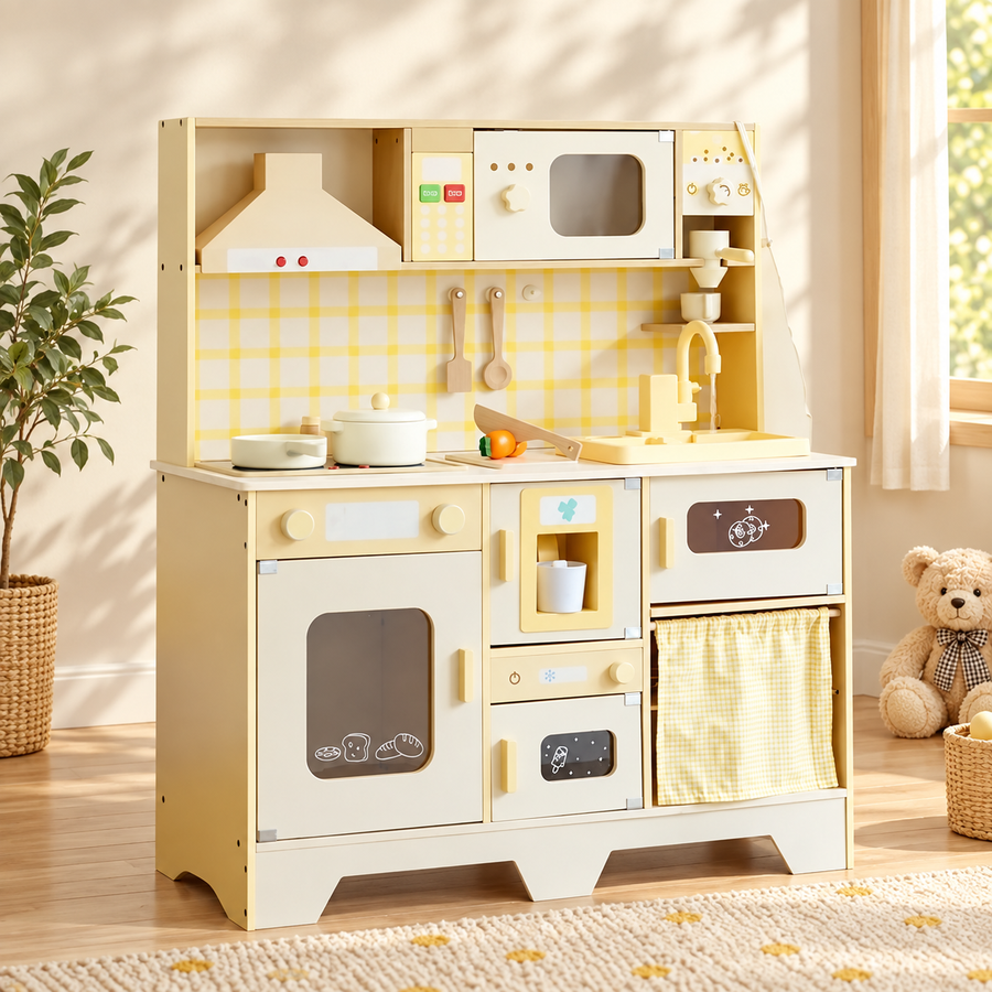 Floral Wooden Play Kitchen