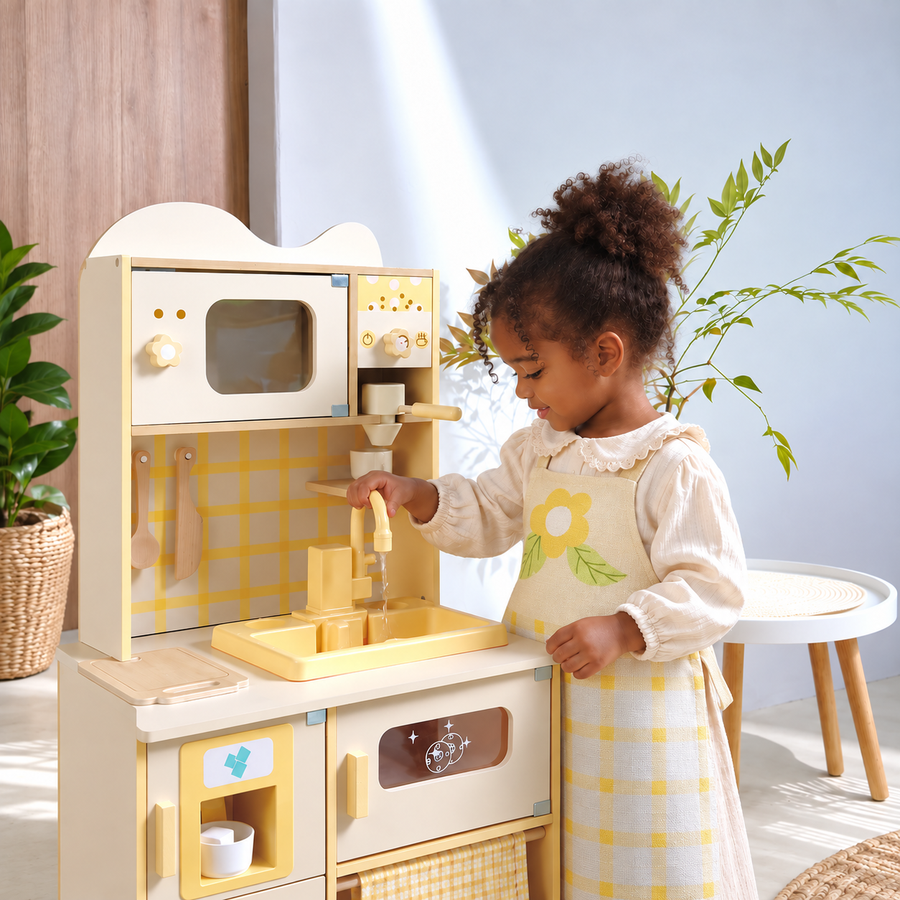 Floral Wooden Play Kitchen