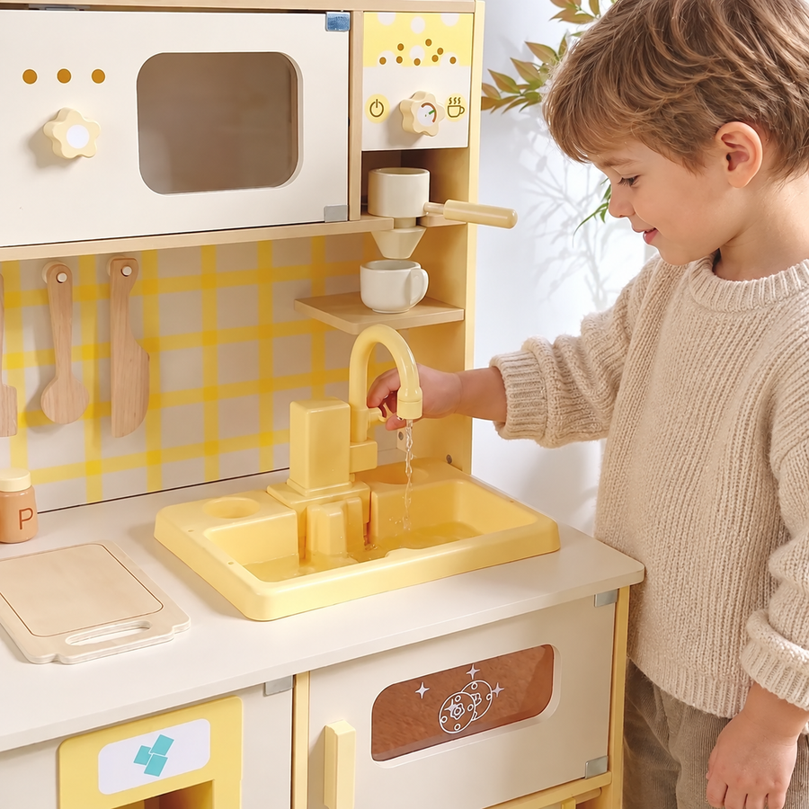 Floral Wooden Play Kitchen