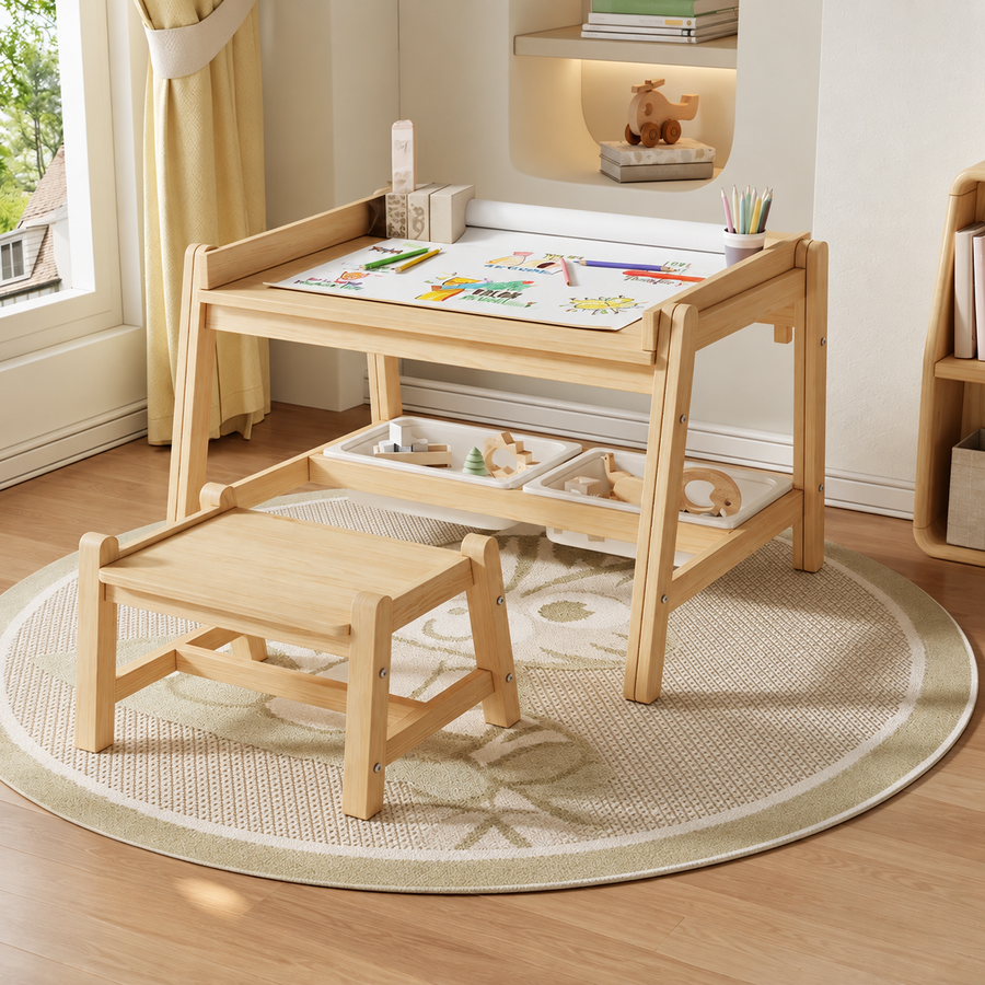 Kids Wooden Art Table and Chair