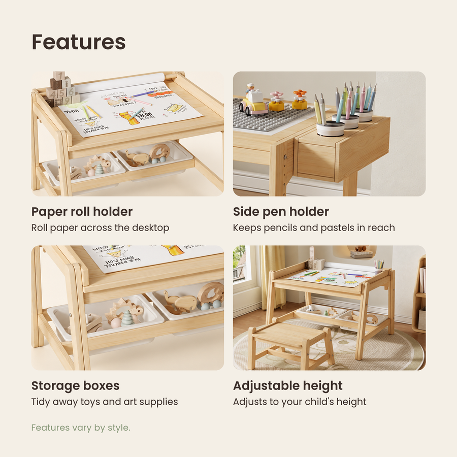 Kids Wooden Art Table and Chair
