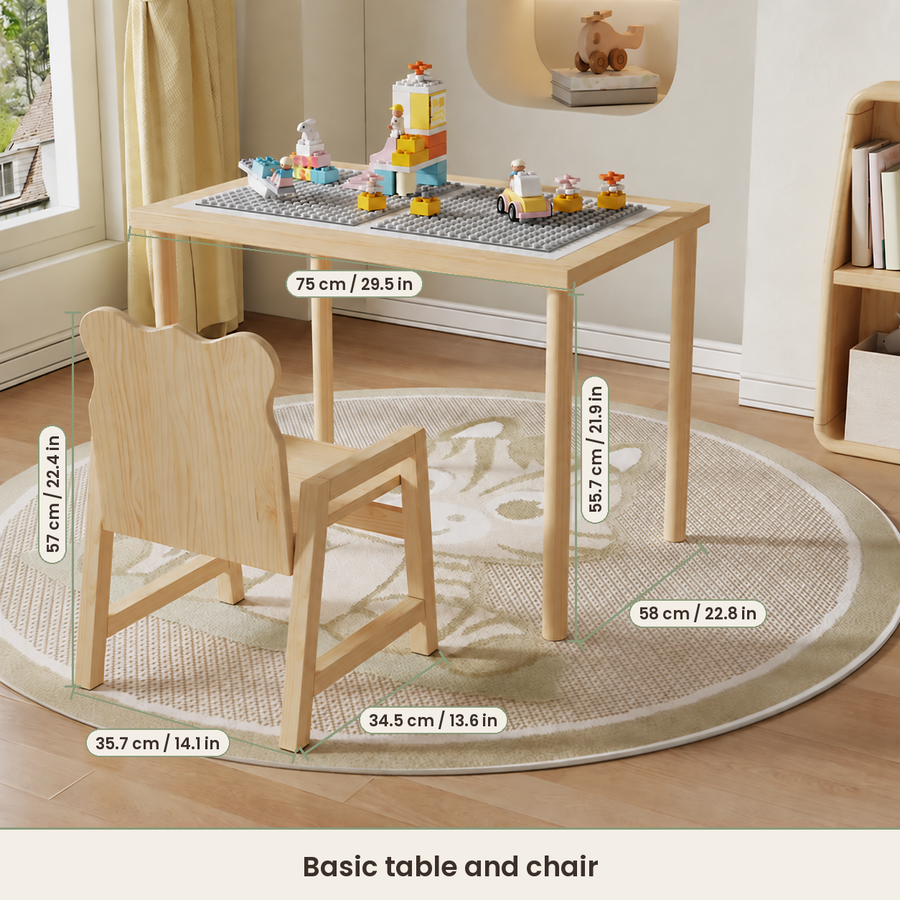 Kids Wooden Art Table and Chair