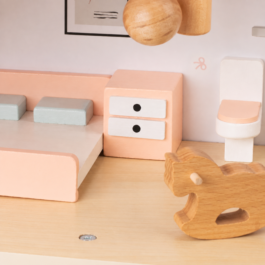 Two-Story Wooden Dollhouse