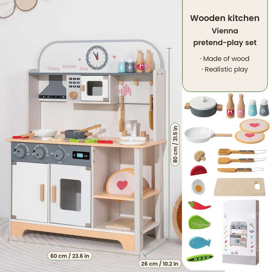 Large Wooden Play Kitchen, Choice of Styles